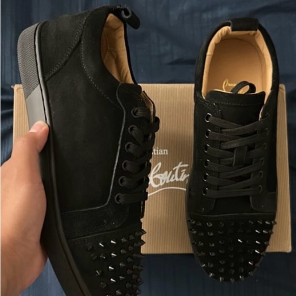 Christian Louboutin Black Studded Sneakers